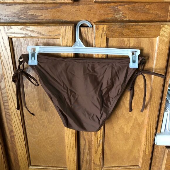 NWT J Crew O-Ring Curved Waist Cheeky String Bikini Bottom Brown Size XXL - Picture 7 of 10